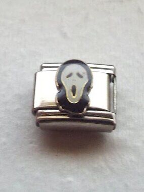 Scream mask enamel 9mm stainless steel italian charm bracelet link new